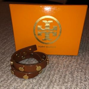 Tory Burch Double Wrap Logo Stud Bracelet
